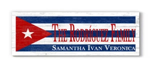 Personalized Cuban Family Name Sign Customized Cuban Flag Rustic Décor - Picture 1 of 3