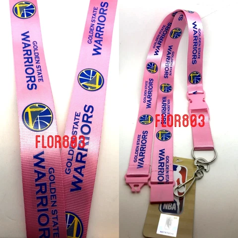 NBA Golden State Warriors Clip On Keychain Lanyard-Pink Color Cover