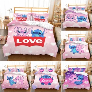 Stitch Angel Duvet Cover – Cute Cartoon Bedding Set for Kids/Teens Single Double - Picture 1 of 16
