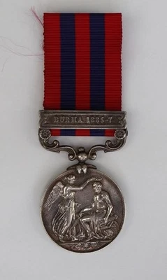 Silver India General Service Medal with clasp for Burma 1885-87 to 1062 Pte. N.  - Image 1 of 4