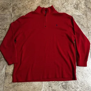Polo Ralph Lauren 1/4 Zip Sweater Herren 2XB Big Tall Rot Pullover - Bild 1 von 6