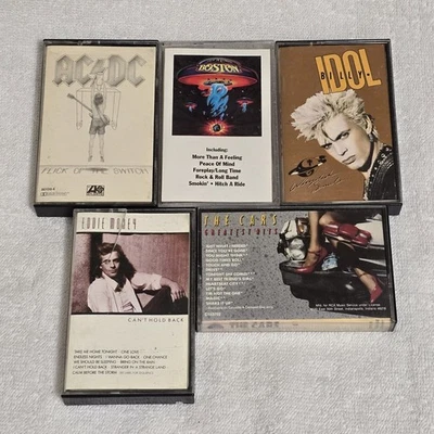 Лот винтажных кассет AC/DC Boston Billy Idol Eddie Money The Cars классический рок 80-е - Изображение 1 из 4