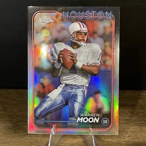 2024 Topps Chrome Football Refractor Warren Moon Oilers HOF - Picture 1 of 2