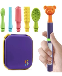 Dentizione Baby Buzz Buddy strumento motore vibrante dolore orale 6 punte in silicone scatola aperta - Foto 1 di 9