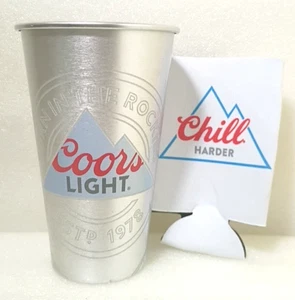 Coors Light Aluminum Cold Activated Laser Wrapped 16oz Cup w/ Koozie Sleeve - Picture 1 of 4