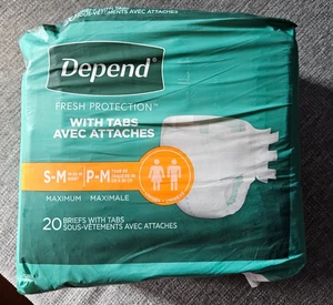 Protección contra incontinencia Depend con pestañas máx. Absorbe. S/M, 20 unidades unisex - Imagen 1 de 1