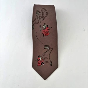 Cravate homme en soie Excello Cravats vintage années 50 nouveauté 3x49 Preppy Corpcore - Photo 1/6