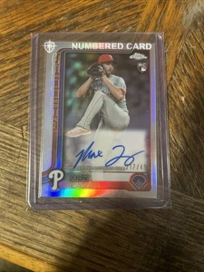 Max Lazer 2025 Topps Chrome Signed and Numbered 217/499 Rookie Card - Bild 1 von 2