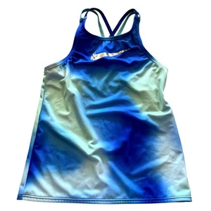 Girls Nike Swim Tankini Top Tie Dye Blue & Mint Size Medium 10/12 - Picture 1 of 4