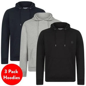Tokyo Laundry Men's Hoodies (3 Pack) Plain Pullover Hooded Tops Hoodys Sweaters - Picture 1 of 12