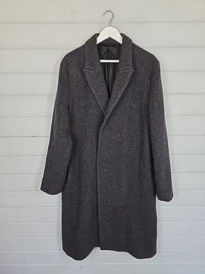 COS Mens Grey 100% Wool Tweed Greatcoat Overcoat Double Breasted Military EUR 50 - Image 1 of 4