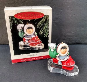 Hallmark 1995 Frosty Friends Series #16 Eskimo Snowmobile Christmas Ornament  - Picture 1 of 9
