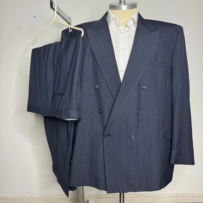 Vtg Towncraft Mens Double Breasted Pinstripe Suit 56L 48W - Image 1 of 4