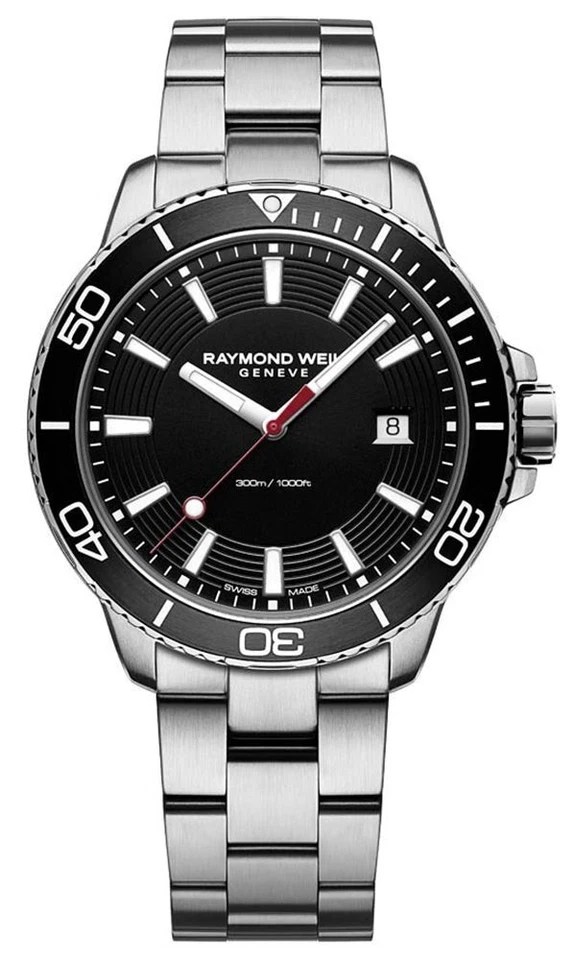 Reloj de buceo Raymond Weil Tango 8260-ST1-20001 cuarzo suizo 42 mm esfera negra 300M Foto 1 de 1