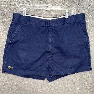Vintage Izod Lacoste Herrenshorts Größe 35 x 3 marineblau Chino vorne flach Tennis Golf - Bild 1 von 10