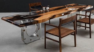 size 24x15" Clear Epoxy Resin Dining Table top - Picture 1 of 4
