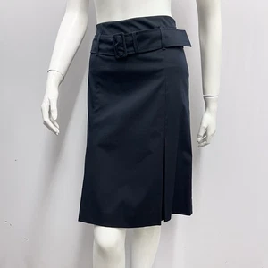Falda elástica Prada Gonna popelina con cinturón azul marino nueva con etiquetas algodón elástico talla 38 - Imagen 1 de 8
