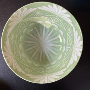 Anthropologie Bowl Mint Green Boho Rare 6” Cereal Ramen Soup Bowl Starburst - Picture 1 of 11