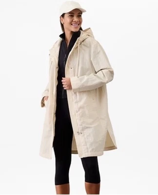 NWT Athleta Everywhere Anorak Cream Rain Jacket /Trench Coat Size Small - Image 1 of 4