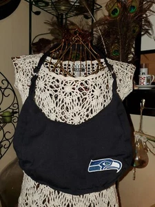 Official NFL Shoulder Bag Purse Canvas Black Seattle Seahawks - Picture 1 of 7