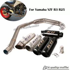 For Yamaha YZF R25 R3 Slip On Full Exhaust System Muffler Pipe With DB Killer - Picture 1 of 12