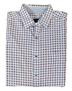 Johnston & Murphy Herren Langarm Karo Hemd mit Knopfleiste Navy, Rot, Weiß Gr. L - Bild 1 von 4