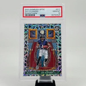 2023 Donruss Optic Zay Flowers Prizm Downtown SP RC Rookie #D-17 PSA 10 GEM MINT - Picture 1 of 2