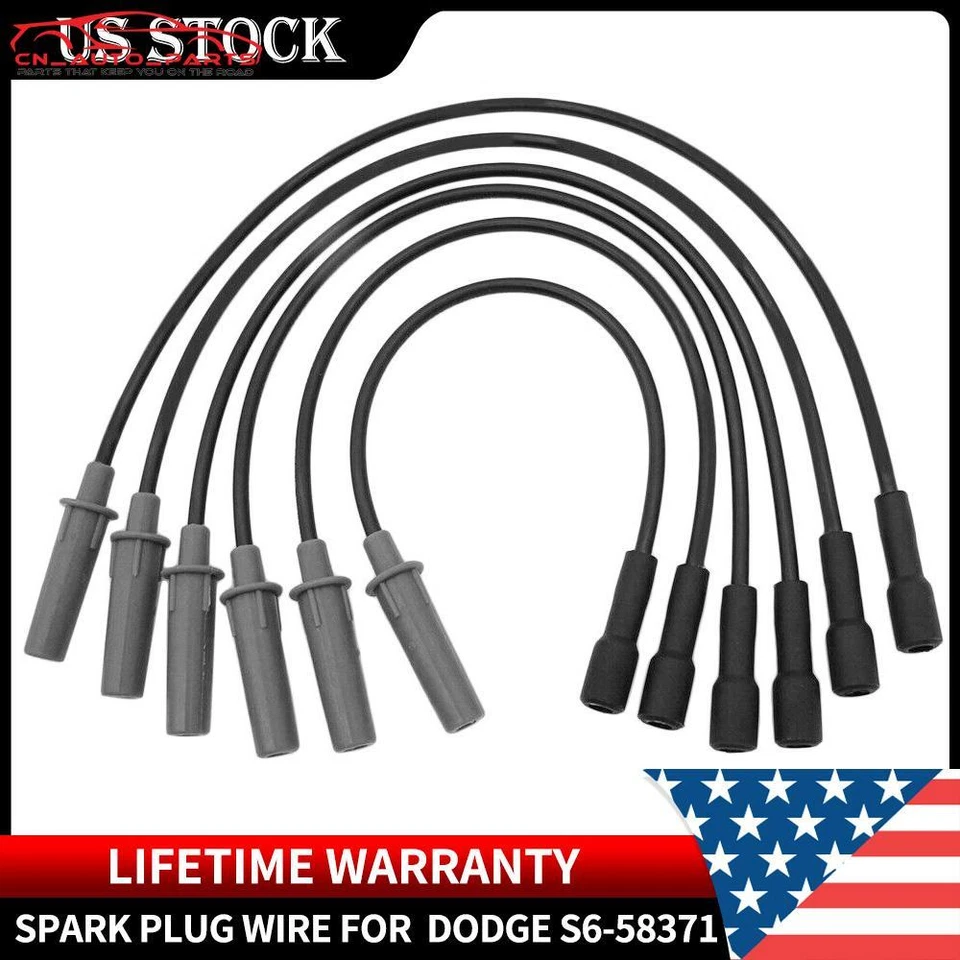 Juego de cables de bujía de 6 piezas para Chrysler Pacifica Town & Country Dodge Caravan Grand Foto 1 de 4