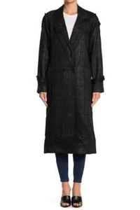 RtA Women's Denim Andi Double Breasted Plaid Trench Coat MSRP $895 - Picture 1 of 9