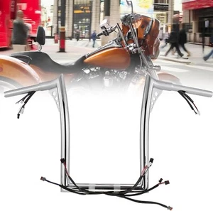 TIGERSGATE Pre-Wired 12" Rise Diablo Ape Hangers 1-1/4" Harley Fatboy Road King - Bild 1 von 9