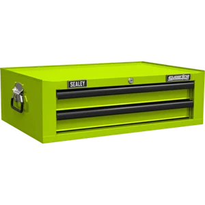 Sealey Superline Pro 2 Drawer Mid Tool Chest Hi Vis Green - Picture 1 of 9