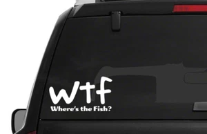 WTF Die Cut Vinyl Window Decal Fishing Sticker Bass Tackle Box Crappie Catfish - Bild 1 von 18