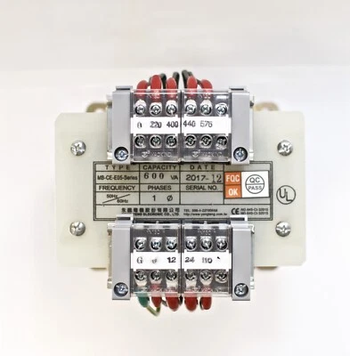 Transformador de controle CA monofásico 600VA PRI: 220/400/440/575V SEC: 12/24/110V - Imagem 1 de 2