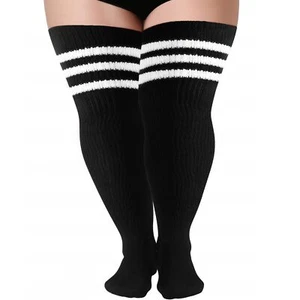 Ladies Top Thigh High Over the Knee Socks Extra Long Cotton Stockings Leg Warmer - Picture 1 of 6