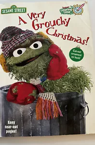 sesame street A very Grouchy Christmas Colouring In Book Unused New Retro 2000s - Picture 1 of 5