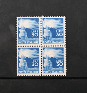 Italy Scott # 488 Block of 4 VF OG 3 NH, 1 Hinged, Stamps Cat $1550 - Picture 1 of 2