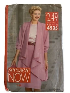 4535 See & Sew Butterick Misses JACKET TOP SKIRT Sewing Pattern 4 6 8 10 12 14 - Picture 1 of 1