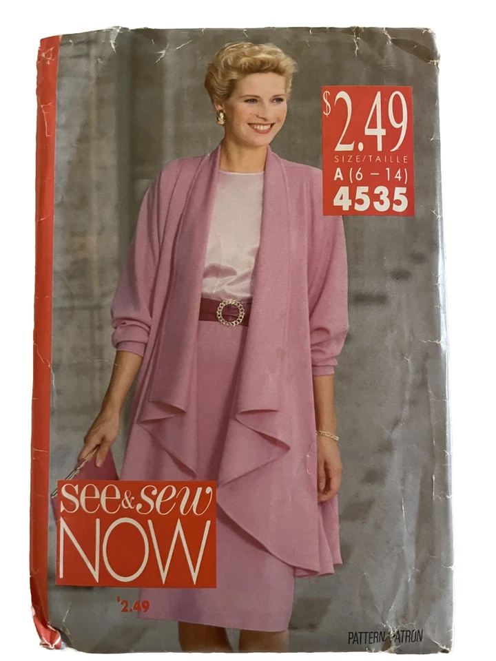 4535 See & Sew Butterick Misses JACKET TOP SKIRT Sewing Pattern 4 6 8 10 12 14 - Image 1 of 1