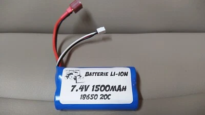 7.4V 1500mAh 2S Li-Ion Battery pour WLtoys RC Car 12401 12403 12404 12402 - Photo 1/2