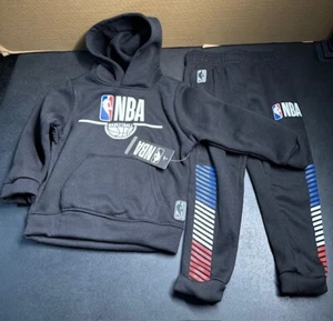 NBA Boys 2 PC Jogging/Track Set, Black & White, Hoodie Youth Size 4 - Picture 1 of 1