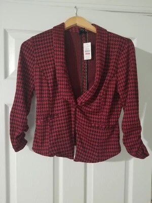 Chaqueta corta ligera Wet Seal para mujer roja/negra talla M Foto 1 de 4