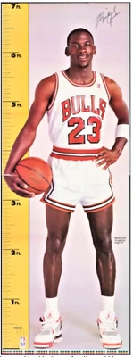 1987 MICHAEL JORDAN 7 Foot MEASURE UP OFFICIAL Basketball POSTER - New Original - Image 1 of 3