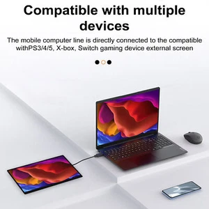 14" Portable Monitor Gaming Monitor HD IPS Screen USB Type-C Mini HDM.. Cable - Picture 1 of 25