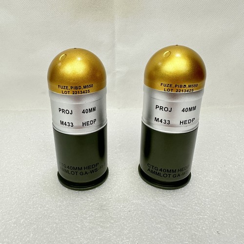 2 - Replica Inert 40MM HEDP M433 Fake Non Functional M203 M32A1 M320 ...
