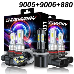 For GMC Yukon SLT 2000-2005 2006 Combo 6x 6000K LED Headlights 880 Fog Bulbs KIT - Picture 1 of 15