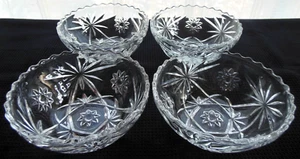 Anchor Hocking Glass 4 Clear Early American Prescut 5" Scalloped Bowls - Picture 1 of 7
