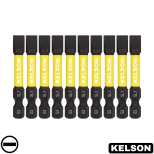7mm Slot Flathead 50mm Impact Screwdriver Bits Magnetic 1/4" Universal KELSON - Picture 1 of 13