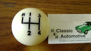 Shift Ball Knob White 3/8 Coarse Thread 4-speed Shifter fits hurst - Picture 1 of 3