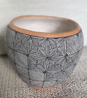 Native American Geometric Acoma Pottery Pot.  Signed 5" X 5.5"