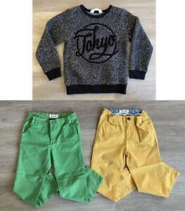 H&M Tokyo Kids Black Gray Knitted Sweater 4-6Y + 2 Gingersnaps Trouser Pants 6Y